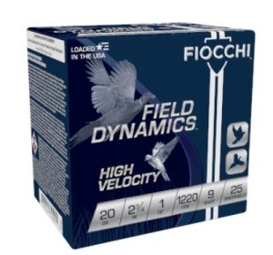 Fiocchi 20HV9 Field Dynamics 20 Gauge 2.75 In High Velocity Shotshells