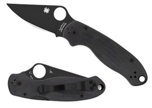 Spyderco Para 3 C223GPBK 2.95 In Plain Edge Black G-10 CPM S30V