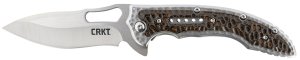 Columbia River Knife & Tool Fossil 3.96 In 8Cr13MoV Drop Point Brown G10