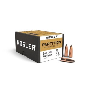 Nosler Partition Bullets 6mm 85 gr Soft Point 50 ct Tapered Jacket
