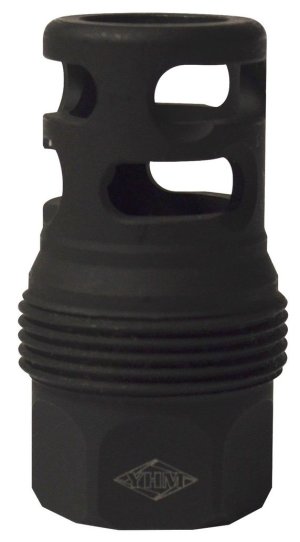 YHM sRx Short Muzzle Brake - Q.D. Adapter - Low Profile - Black Phosphate - 4140 Steel