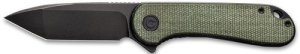 Civivi KNIFE ELEMENTUM 2.96" GREEN MICARTA/BLACK D2 CLAM PK