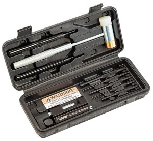 Wheeler 952636 AR15 Roll Pin Punch Set Black Steel 6 Punches 2 Hammer