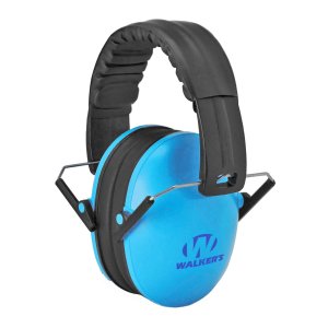 Walkers Youth Folding Passive Muff Blue Hearing Protection