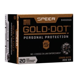 Speer Gold Dot 10mm Auto 200gr JHP Personal Protection 20/Box