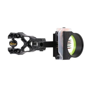 Black Gold Rush Archery Sight 5 .019 Pins 4 Dovetail with 3rd Axis Micro .019 RH Black