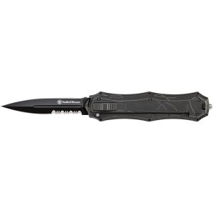 Smith & Wesson SWOTF9BS OTF Assist Dagger Knife 3.6" Black Oxide Blade