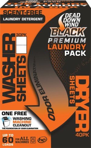 Dead Down Wind Black Premium Laundry Kit Detergent and Dryer Sheet Combo