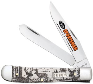 Case Trapper Folding Knife, Tru-Sharp Stainless Steel, Deer Bone Handle