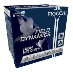 Fiocchi 203HV75 High Velocity 20 Gauge 3 In 1.25oz 7.5 Shot 25/Box