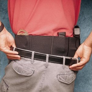 DeSantis Belly Band XL Black Ambidextrous 44-50 3-Pocket