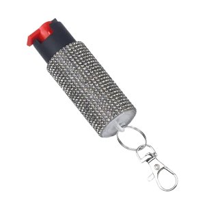 PSPI EC14STUDSLC Eliminator Pepper Spray .5oz Keyring Silver