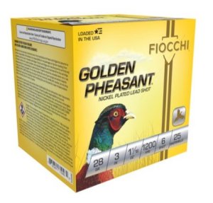Fiocchi Golden Pheasant 28Ga 3in #6 11rd. Nickel-Plated