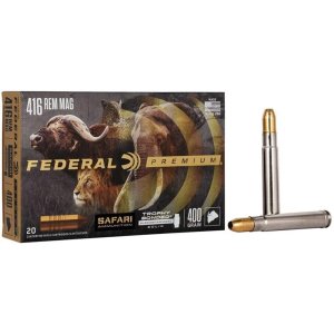 Federal P416RT2 416 Remington Magnum 400 Grain Solid 20 Rounds Box