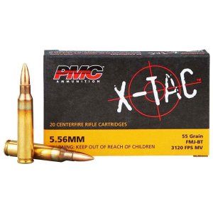 PMC 5.56X 5.56mm NATO 55 Grain FMJ BT Brass 20 Rounds