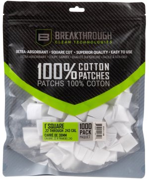 Breakthrough Clean BTCPS11000 1" Cotton Patches .243/270 Cal 1000 Pack