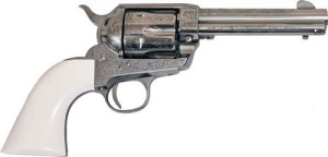 Cimarron Frontier .357 Mag 4.75" Pre-War Nickel Engraving Revolver PP400LNI