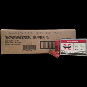 Winchester Super-X Buckshot 12ga 3, 24 Pellet 1-Buck, 1040fps, 250rd Case