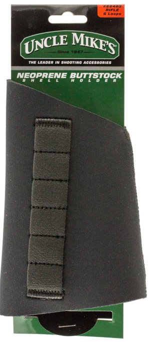 Uncle Mike's Neoprene Buttstock Shell Holder for Rifle - Holds 6 Rounds