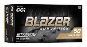 CCI 5205 30 Super Carry 115 Grain Full Metal Jacket Brass Case 50 Rounds