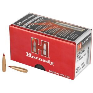 Hornady 22791 .224 Cal 75 gr ELD Match 100 ct BC G1 .467