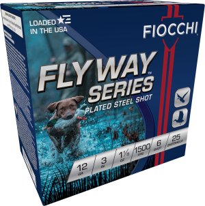 Fiocchi Flyway 12Ga 3in #6 Plated Steel 25rd/Box Shotshell (123ST6)