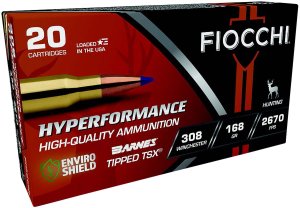 Fiocchi 308TTSX Hyperformance 308 Win 168gr Barnes Tipped TSX 20/Box