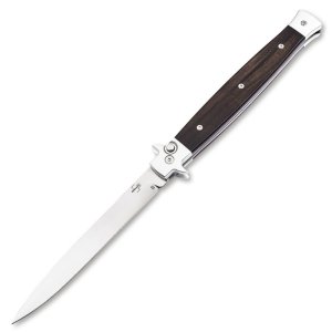 BOKER Stiletto 5.0 In False Edge Plain Blade Ebony Satin
