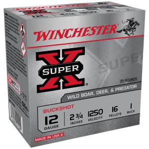 Winchester SuperX 12GA 2-3/4" 1BK 25 Buckshot 16Pellet