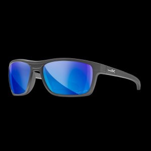 Wiley X ACKNG19 Kingpin Captivate Polarized Blue Mirror Lenses/Matte Graphite Frame Sunglasses
