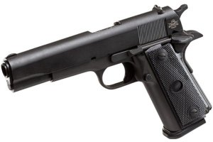 Rock Island 51453MA GI Standard FSHC, 45 ACP Caliber, 5" Barrel, 10+1 Capacity, Black Parkerized Steel, Beavertail Frame, Serrated Slide, Black Rubber Grip