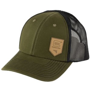 Glock AP95883 Chino Olive/Black Mesh Hat Leather-Like Shield Patch