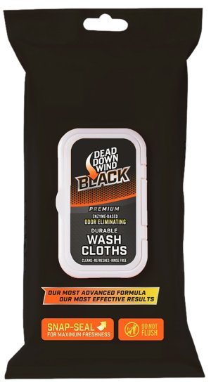 Dead Down Wind 13725 Odor Eliminator Wash Cloths Black Unscented