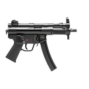 HK SP5K-PDW Semi-Automatic 9mm Pistol: 4.2lb, 5.83" Barrel, 10rd Capacity, Black Finish, German-Made