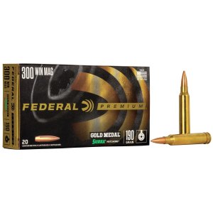Federal Premium Gold Medal 300 Win 190 Grain Sierra MatchKing BTHP 20rd
