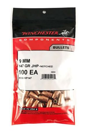 Winchester 9mm .355 147 gr JHP Bullets - 500 Per Box