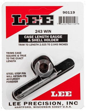 Lee Precision Case Length Gage and Shell Holder 243 Winchester 90119