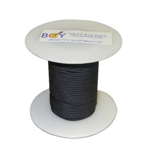 Stiff Braided Polyester D Loop Material - BCY 24 Black 100 ft.