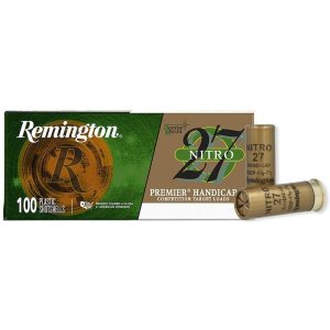 Remington Premier Nitro 27 Target 12 Gauge Shotgun Ammo: 1 1/8 oz, 2.75in, 1235 ft/s, #8 Lead Shot, 100 Rounds