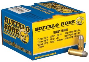 Buffalo Bore 10mm Auto 220gr Hard Cast Ammo 20 Rounds
