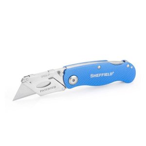 Sheffield 12113 Lock-Back Utility Knife 2.5In Blade Blue Handle