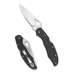 Spyderco BY03PSBK2 Byrd Cara Cara 2 3.75" Part Serrated FRN Handle
