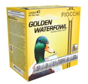 Fiocchi Golden Waterfowl 12 Gauge 3 In 1-1/4oz #2 Shot 25Rd