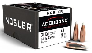 Nosler AccuBond 56719 30 Caliber 150 Grain Spitzer Point 50 Count