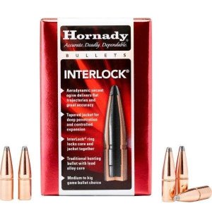 Hornady 3033 InterLock Hunting 30 Cal .308 150 gr BTSP Ammo - 100 Rounds - 2.26 lbs