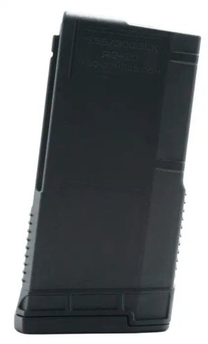 AMEND2 MOD A 5.56MM/300 BLK OUT AR15 BLACK POLY STRAIGHT MAG 20RD ( 50 PER CASE )