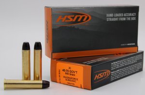 HSM 45-70 Government 550 Grain Hard Cast Flat Nose Ammo 20 Round Box