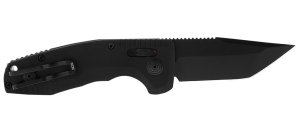 SOG SOG-TAC Auto Compact 2.94 In Part Serrated Tanto Black TiNi Blade