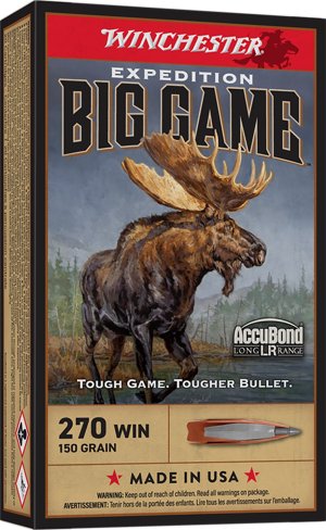 Winchester Ammo S270LR Expedition Big Game Long Range 270 Win 150 gr Nosler AccuBond Long-Range 20 Per Box/10 Cs