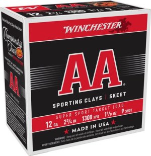 Winchester 2WIN AA 12 Gauge 1-1/8oz #9 1300FPS 250Rd Case